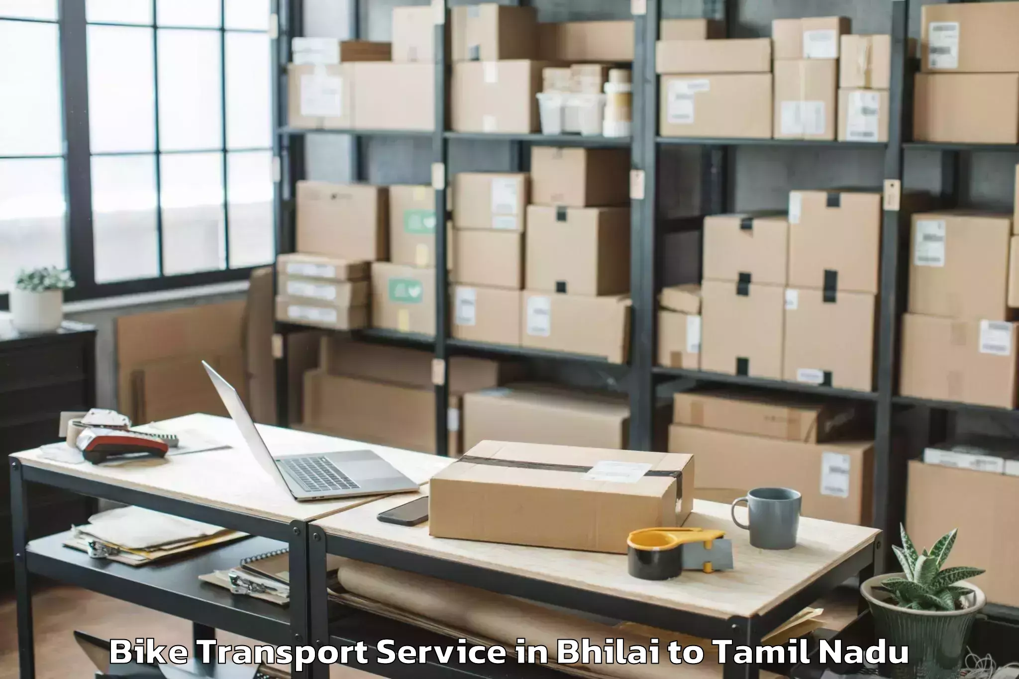 Leading Bhilai to Karambakkudi Bike Transport Provider